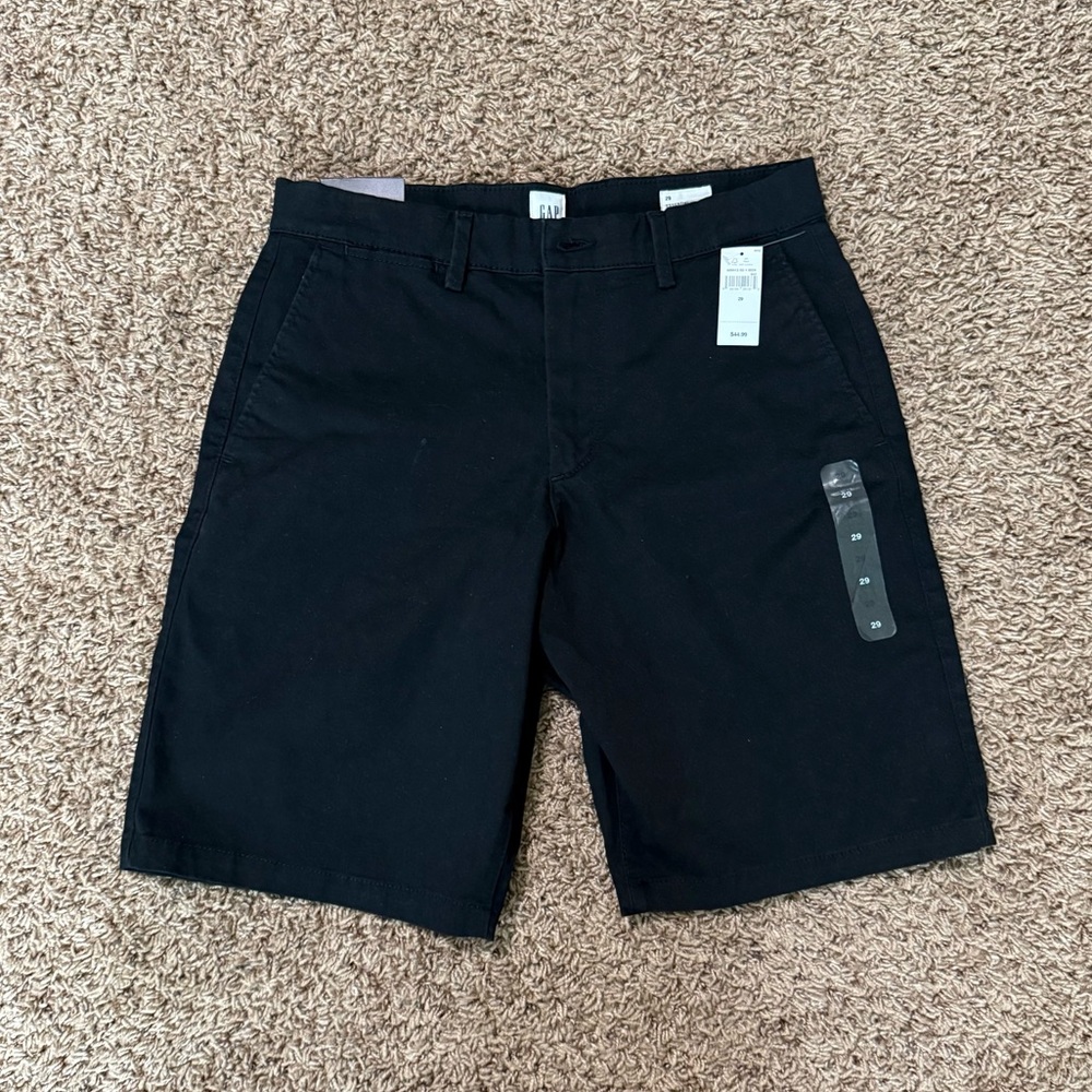 NWT Mens GAP 10" Essential Khaki Stretch Flat Front Chino Shorts Size 29